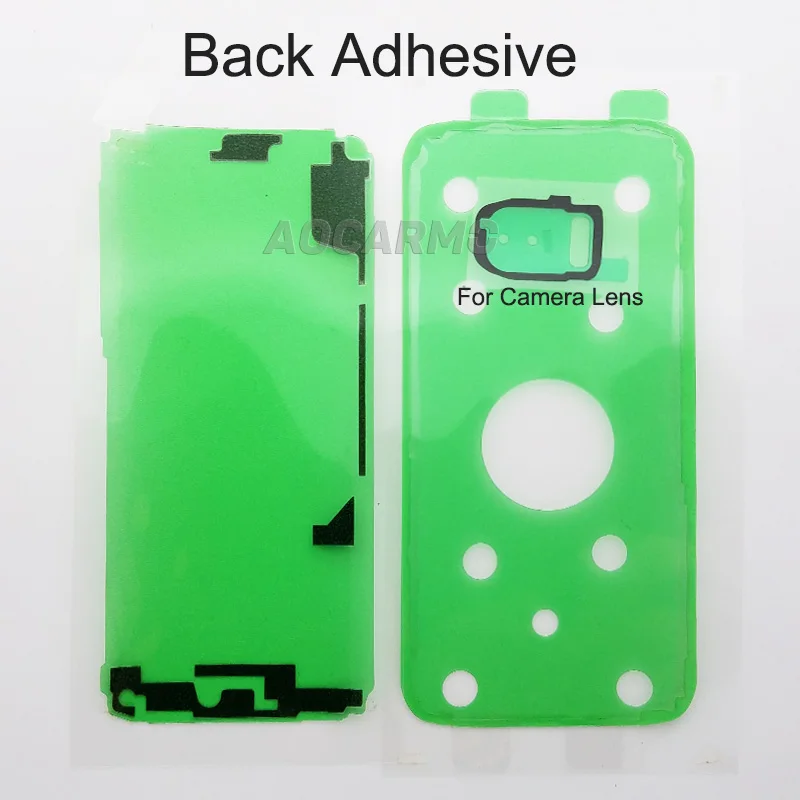 Aocarmo LCD Screen+ Back Battery Cover Frame+Camera Lens Sticker Full Set Adhesive Tape For Samsung Galaxy S7 G930 5.1"