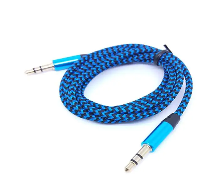 

aux cable jack 3.5mm male to male aux Audio cable 1M Plug nylon wire for car/headphone/MP4 3 Speaker random color