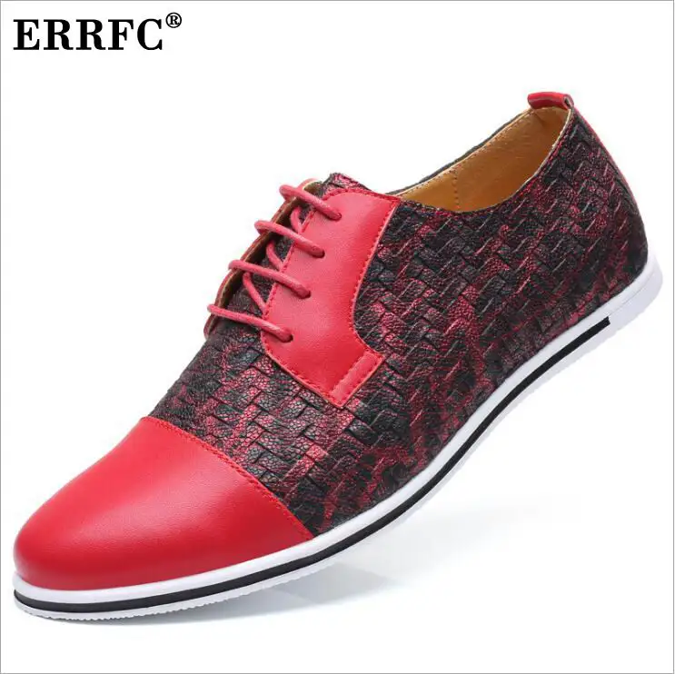 

ERRFC Fashion Red Men Casual Comfort Shoes Round Toe Lace Up Flat With Trending Leisure Shoes Man Plus Size 13 14 15 16 Black