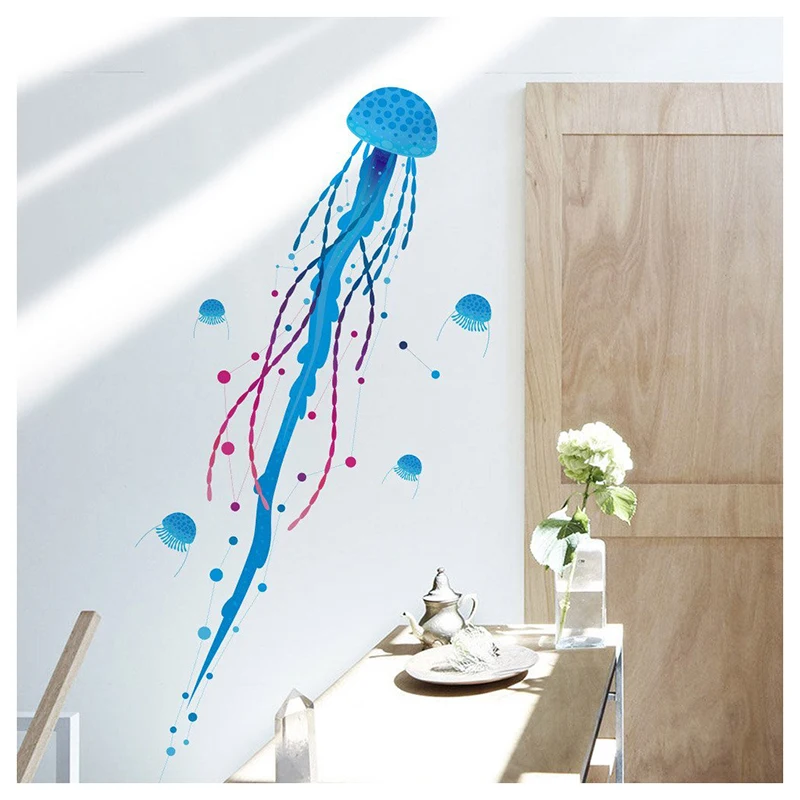 Jellyfish Mural Removable Wall Stickers Decals Home Room Decorin Wall Stickers from Home