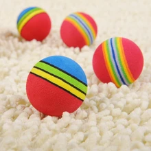 Hot Sale 1 Pieces Colorful Pet Cat Kitten Soft Foam Rainbow Play Balls Activity Toys Funny