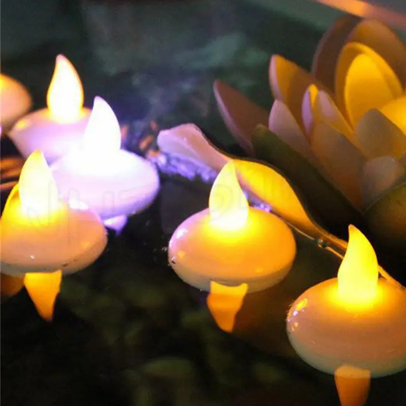 48x Water Activated Floating Flameless Smokeless LED Candle Lights With