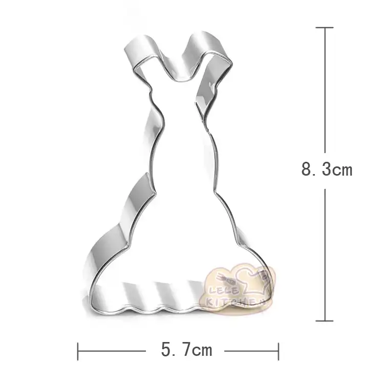 Biscuit Pastry Fondant Baking Tools Cake Wedding Dress GOWN Cookie Cutter 4/"