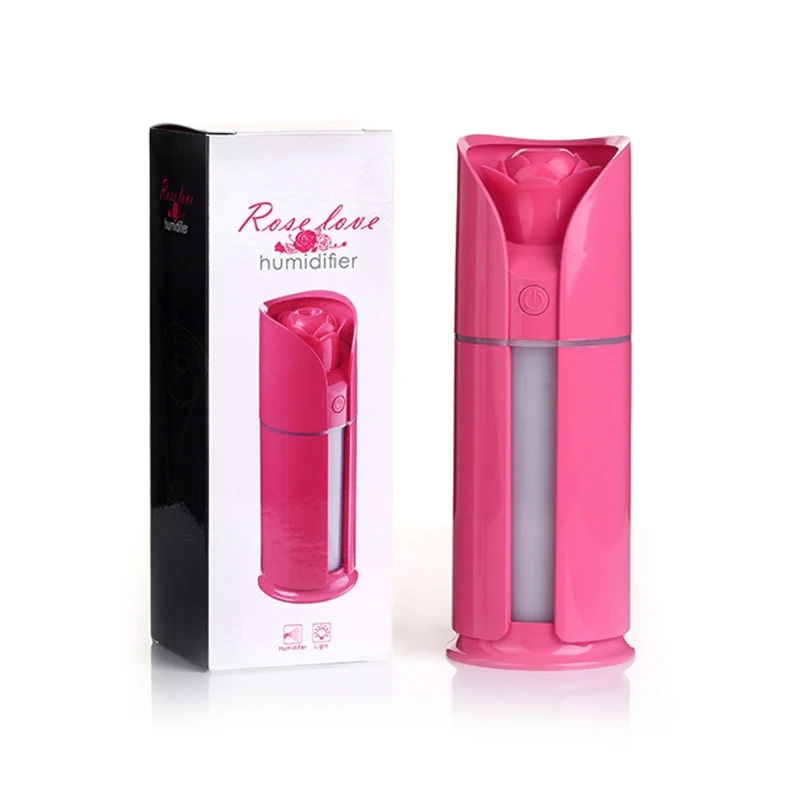 

MEXI Car Rose Flower Air Humidifier Oil Diffuser Mini USB Aroma Mist Makers Purifier