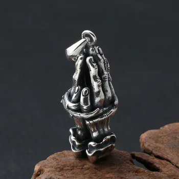 

ancient ways do old hang pendant jewelry Thai silver personality prayer in the hands of men and women style pendant