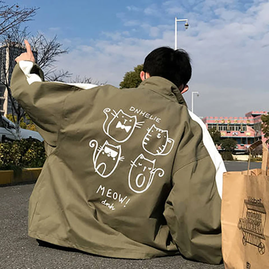 Jackets Men 2019 Spring Autumn New Fashion Brand Design Street Printing Windbreaker Jacket Mens Hip-Hop Hooded Jackets Coats