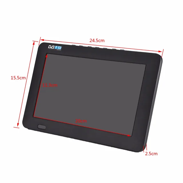 9inch Portable Car TV Television DVB-T-T2 Digital Car TV With Antenna AV USB MP3 MP4 TV Program Recording Color TFT LED PVR