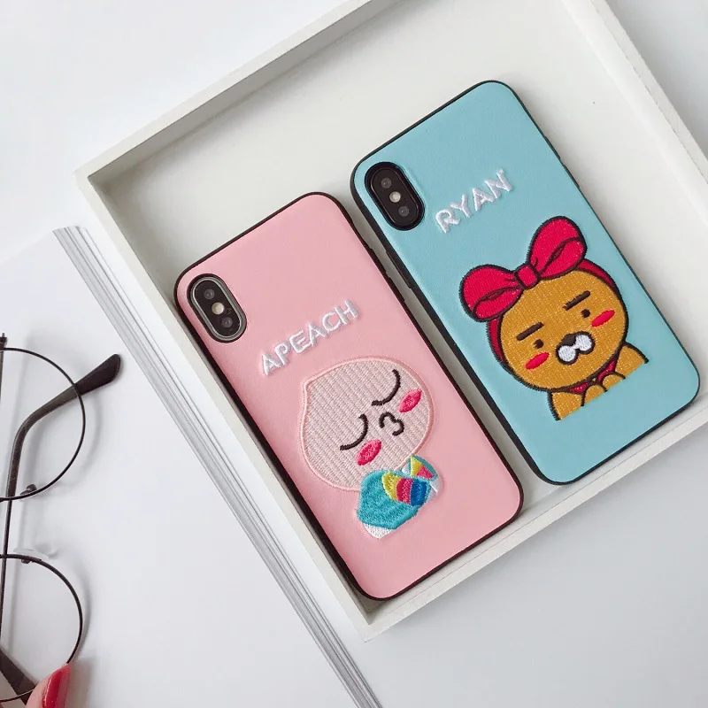 Новый милый Вышитый Чехол для телефона Apple iPhone 6 7 8 6S 6SPlus 7Plus 8Plus X | Мобильные