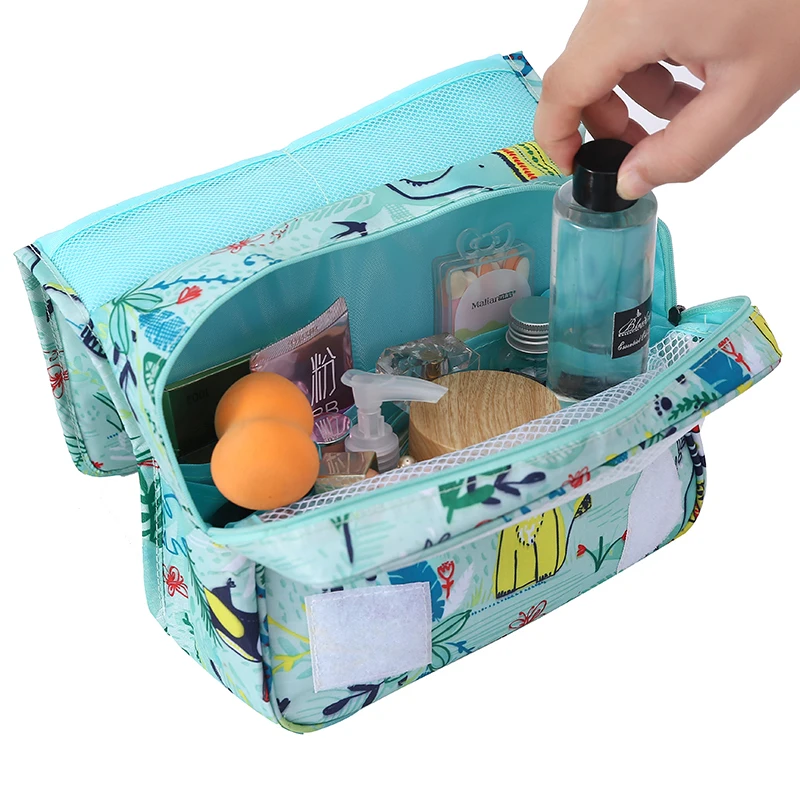 LHLYSGS سعة كبيرة التجميل حقيبة النساء السفر المحمولة الجمال تخزين حقيبة مستحضرات تجميل للماء تعليق الزينة مقسم حقيبة