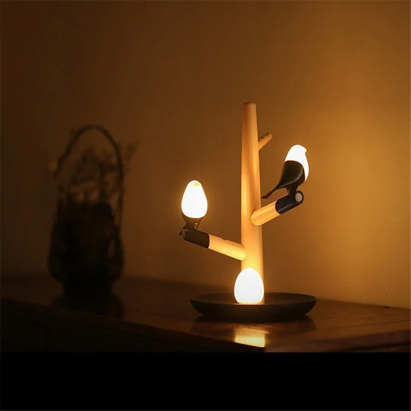 Lâmpada de Luz sem Fio Night Table Desk Quarto Lâmpadas Sorte Pássaro Magpie Estilo Chinês Usb Recarregável Sensor Movimento Led 9 Cheap Luzes noturnas