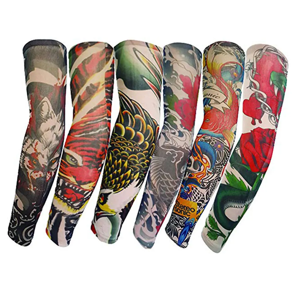 

Tattoo Cuff Random High-Elastic Elbow Protector Cycling 40-60 KG Nylon UV Protection Cover Sports Arm Sleeves Durable Golf