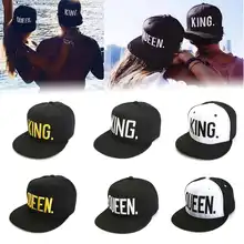 Новое поступление Регулируемый письмо КОРОЛЬ и queen шляпа, бейсбольная кепка Шапки в стиле «хип-хоп» для влюбленных облегающая бейсболка для Для мужчин Для женщин унисекс