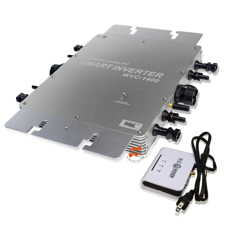 Waterproof 1400W MPPT Grid Tie Micro Inverter & Modem with 433/462MHz Wireless Communication Function, 22-50VDC to AC110V/220V