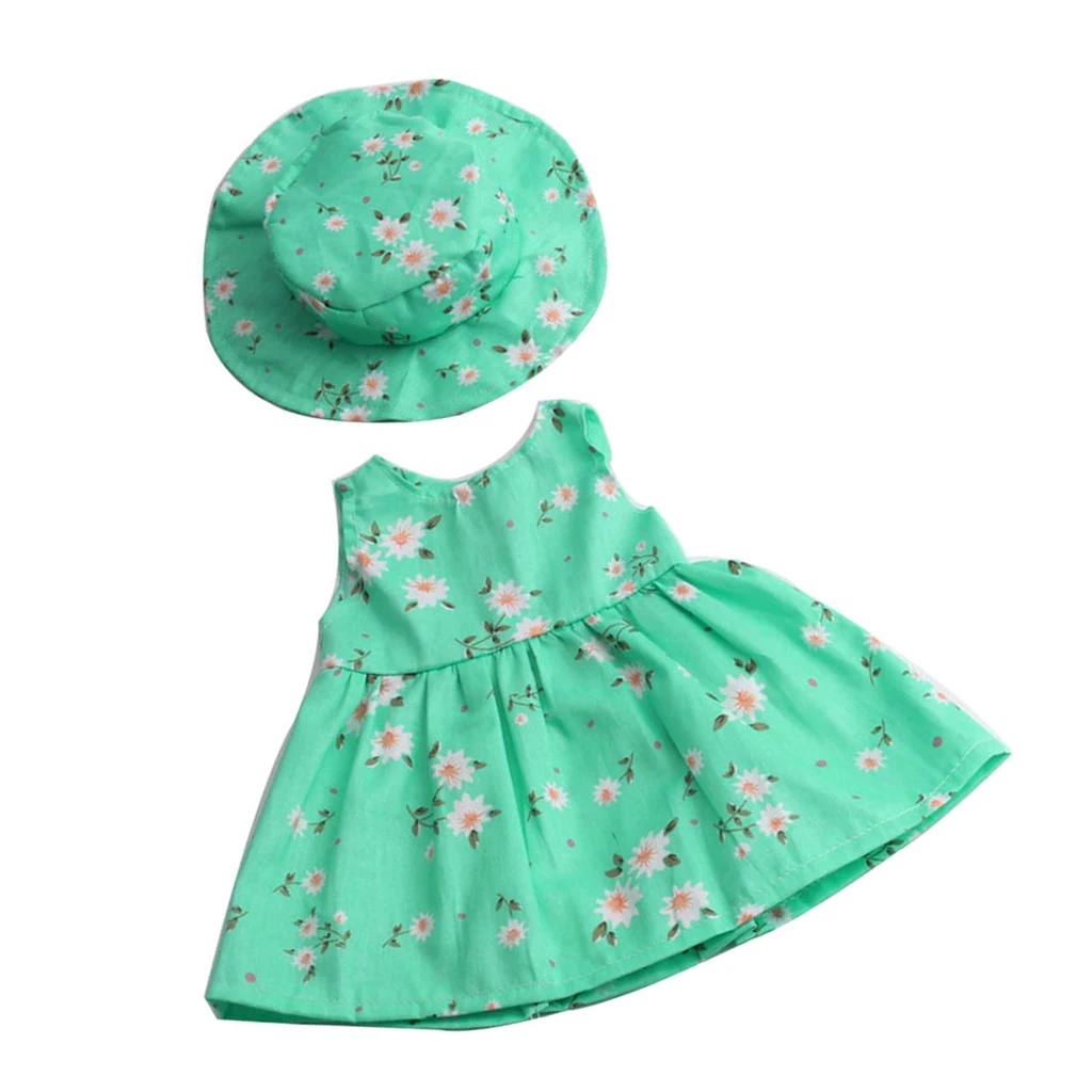     My Life Dolls Clothes Stylish Floral Dress Hat Outfit Suit Accessories Green Floral