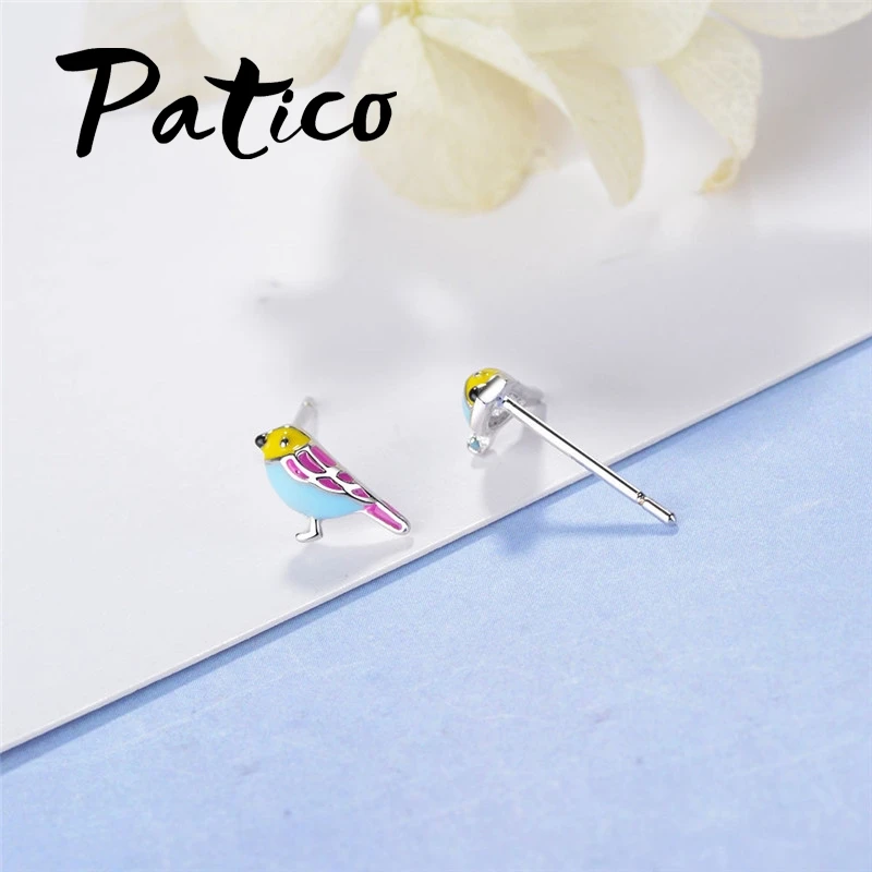 Women New Arrival Colorful Stud Earrings 925 Sterling Silver Fashion Wedding Engagement Party Jewelry Earrings For Girls