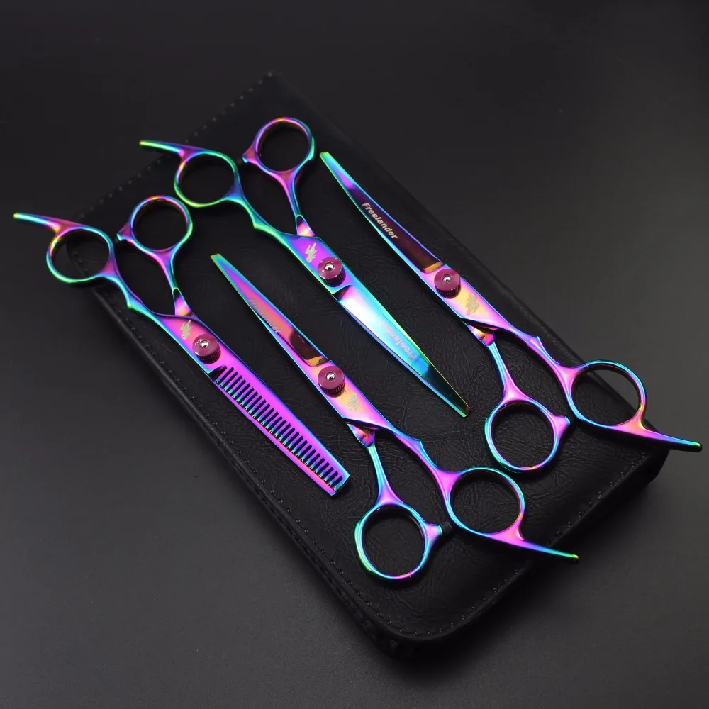 6 inch color purple 4 suit pet scissors hair thinning pet grooming scissors