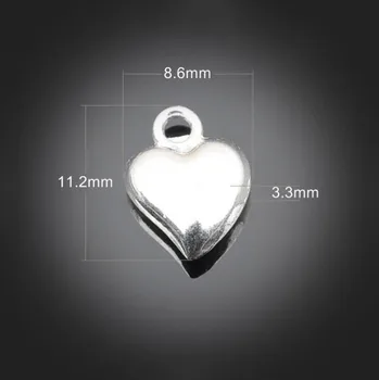 

300pcs Antique Silver LOve Charms Pendant - Jewelry Accessories Findings For Necklace Bracelet Metal Fashion Bag 11.2X8.6X3.3mm