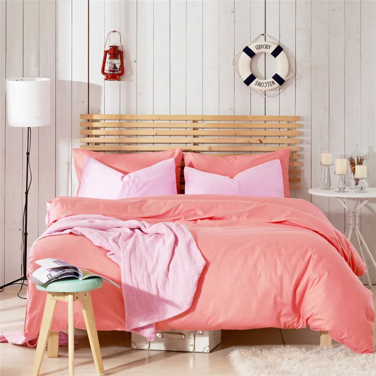 Moderna 100% algodón Rouge Coral 4 unids conjunto funda nórdica