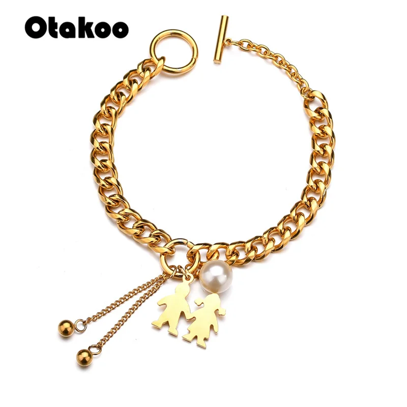Очаровательный браслет из нержавеющей стали Otakoo 2018 для мальчиков и девочек