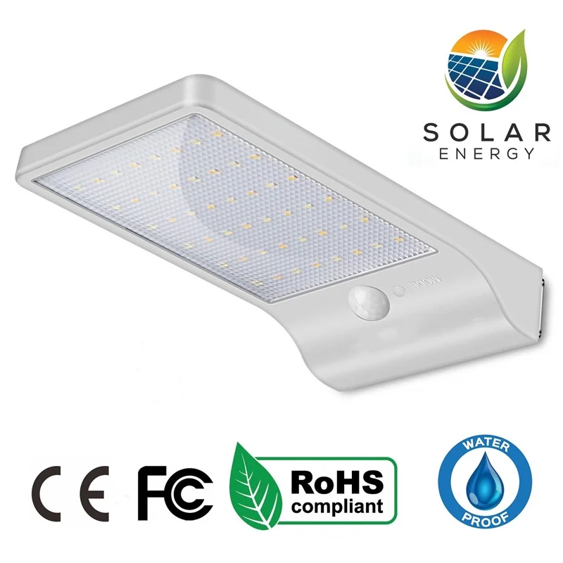 Уличный светильник на солнечной батарее, 36 светодиодный PIR датчик движения, Солнечная лампа, 3 режима, уличный светильник, настенный светильник, водонепроницаемый светильник для дома и сада