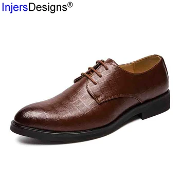 

Hot Sale Men Dress Shoes Fashion Embossing Oxfords Comfortable Hard-Wearing Business Men Shoes Zapatos De Hombre Big Size 38-47