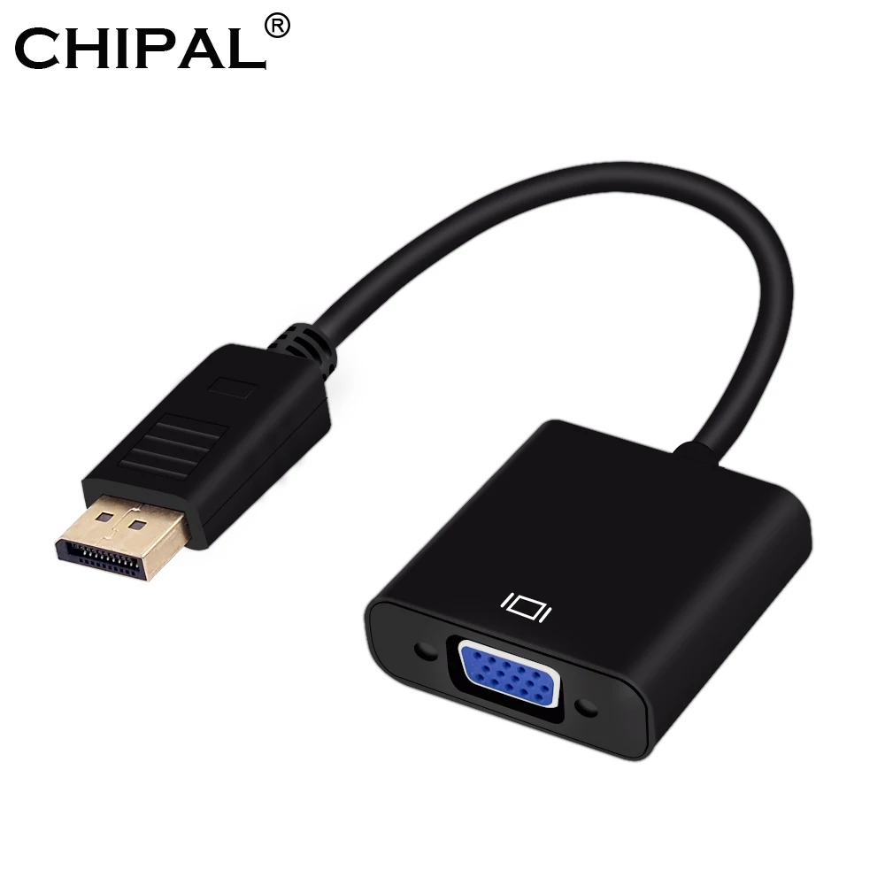 

CHIPAL Male Display Port DP to VGA Female Adapter Cable Converter DisplayPort for PC Laptop HDTV Monitor Projector