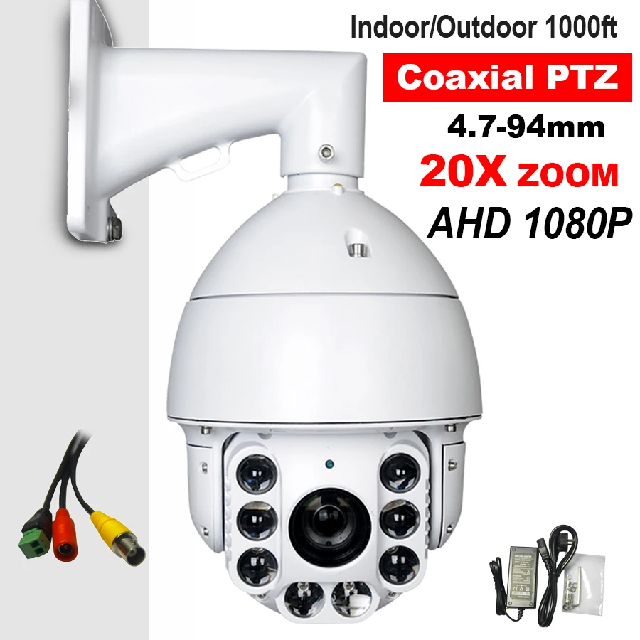 CCTV IP66 Outdoor 6" Security High Speed Dome PTZ Camera AHD 1080P 20X