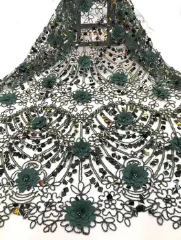 

Black Leaf High Quality 2018 African Laces Fabric With Sequines African Dresses Wine red Lace Fabric For Women Nigerian Lace(5