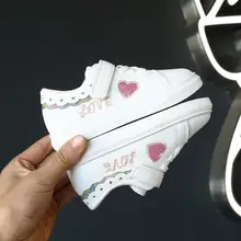 Брендовые детские кроссовки для мальчиков и девочек новые весенне-осенние детские Белые Повседневные мягкие туфли на плоской подошве дети обувь enfant