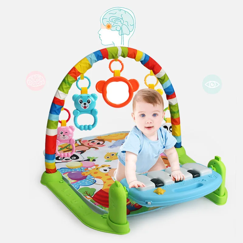 Детские Спортивная конструкция Фитнес играть коврик игровой коврик Kick игре на гитаре и пианино с педалями детей Музыка ползать играя ковер раннего образования игрушки
