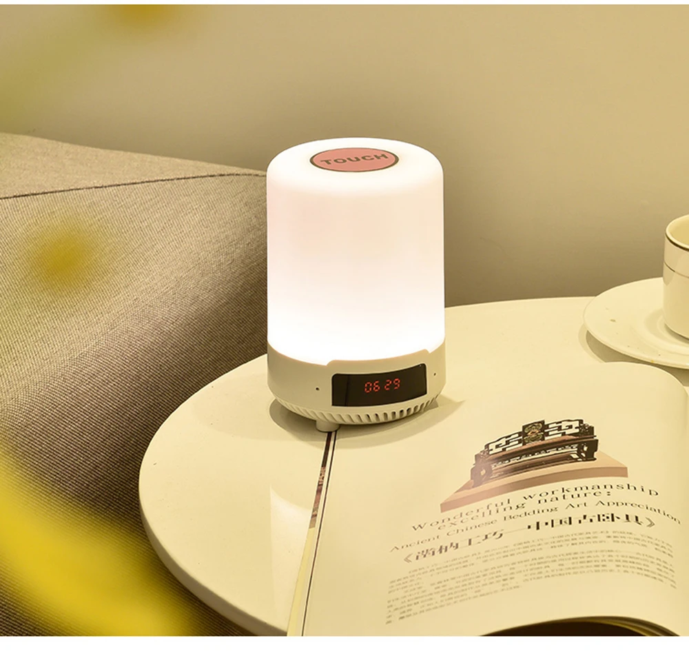 Candeeiro de Mesa Lâmpada de Cabeceira Speaker sem Fio Luz da Noite Recarregável Colorido Levou Quarto Lâmpada Bluetooth Pode Definir um Alarme 22 de mesa quarto lâmpada de cabeceira lâmpada