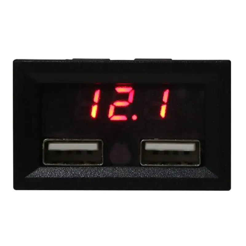 

12V Lead Acid Battery Capacity Indicator Car Power Display Voltage Meter with Dual USB Charger Output 5V 2A