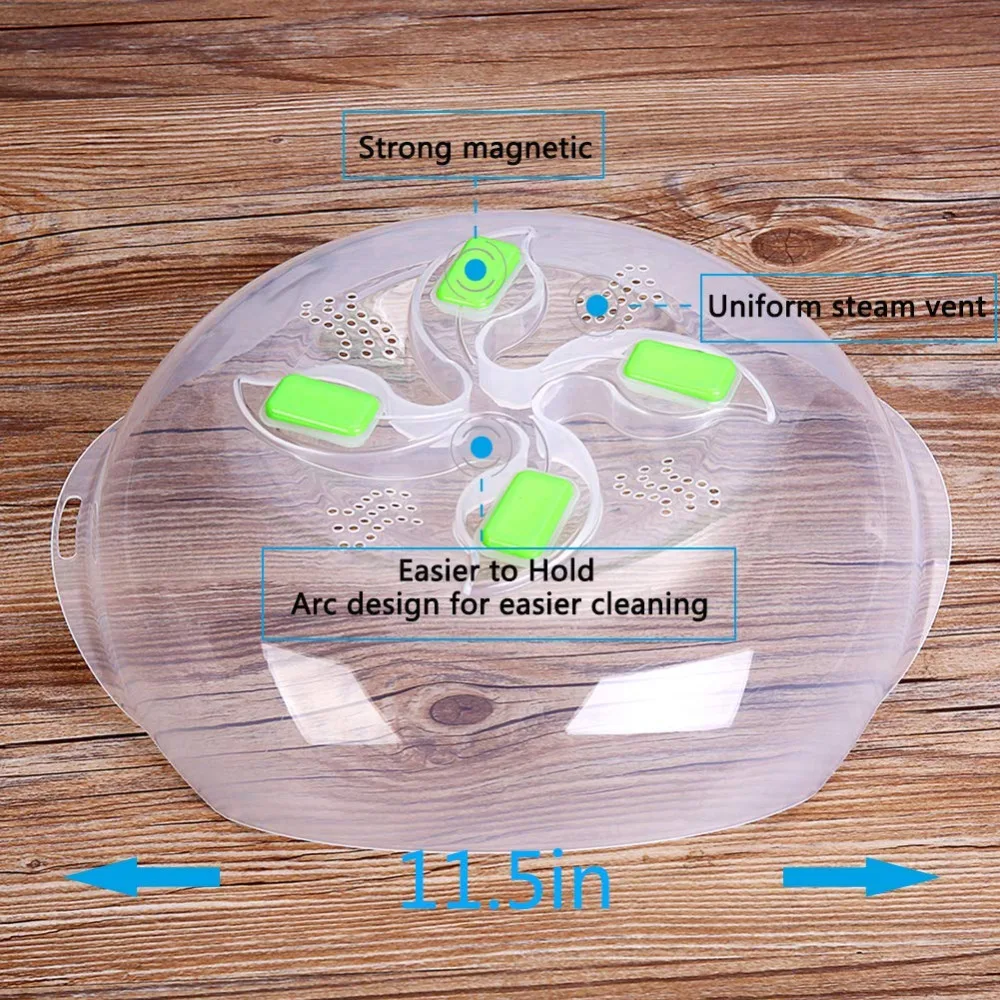 Блюдо для микроволновой печи крышка Hover Магнитная функция Безопасный Удобный с паровым вентилятором предотвращает крышка от разбрызгивания можно мыть в посудомоечной машине