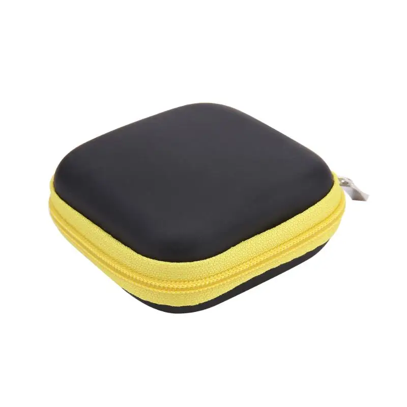 Мини квадратный EVA чехол гарнитура Bluetooth наушники ящик для хранения кабелей - Цвет: Цвет: желтый