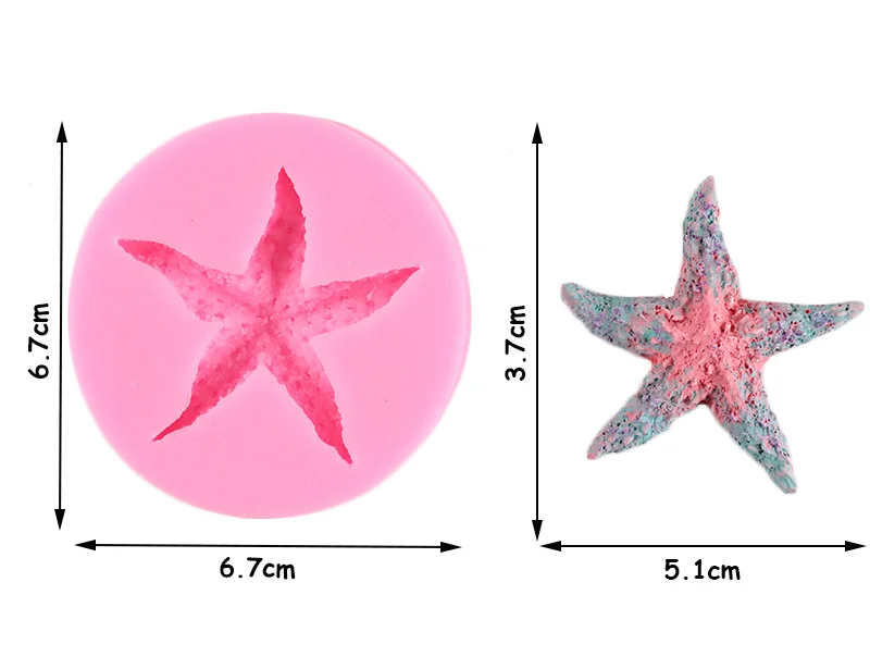 Морская Раковина Морская звезда в виде ракушки хвост форма помадка торт конфеты силиконовые формы DIY украшения торта инструменты Мыло Смола глина шоколад формы