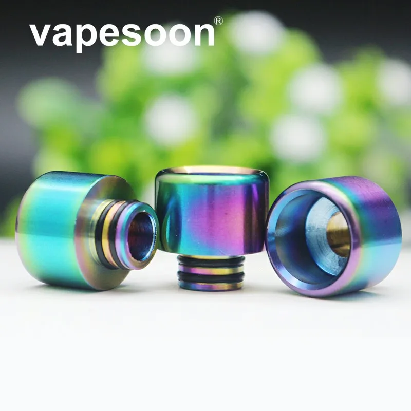 

25pcs vapesoon Rainbow Stainless Steel Vape 510 Drip Tip for e-cigarette 510 Thread Atomizer for Melo 3 Mini Tank iJust S Kit