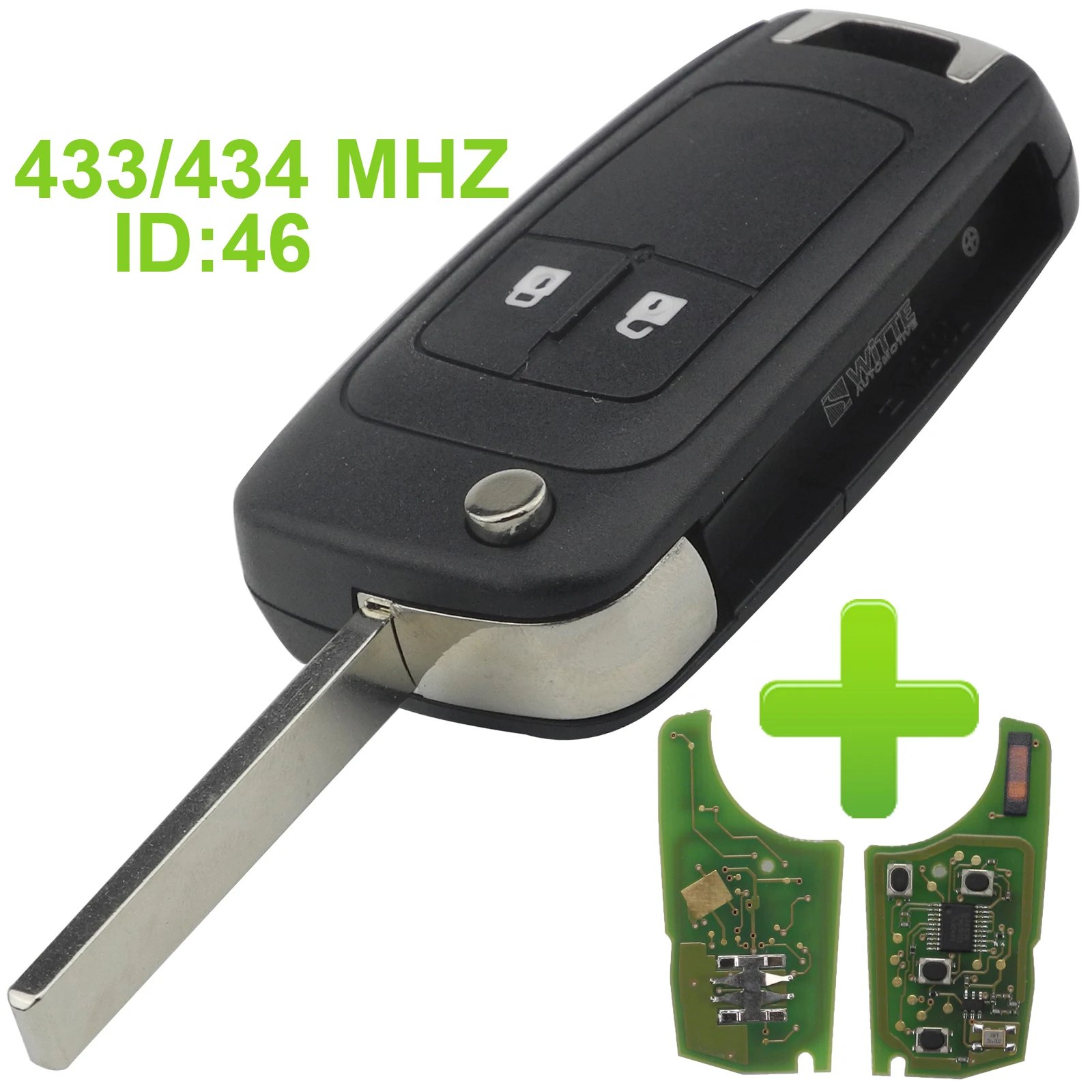 jingyuqin 2/3/4 БТН флип дистанционного управления автомобилей Key Shell PCF7937E 433MHz W / Чип ID46
