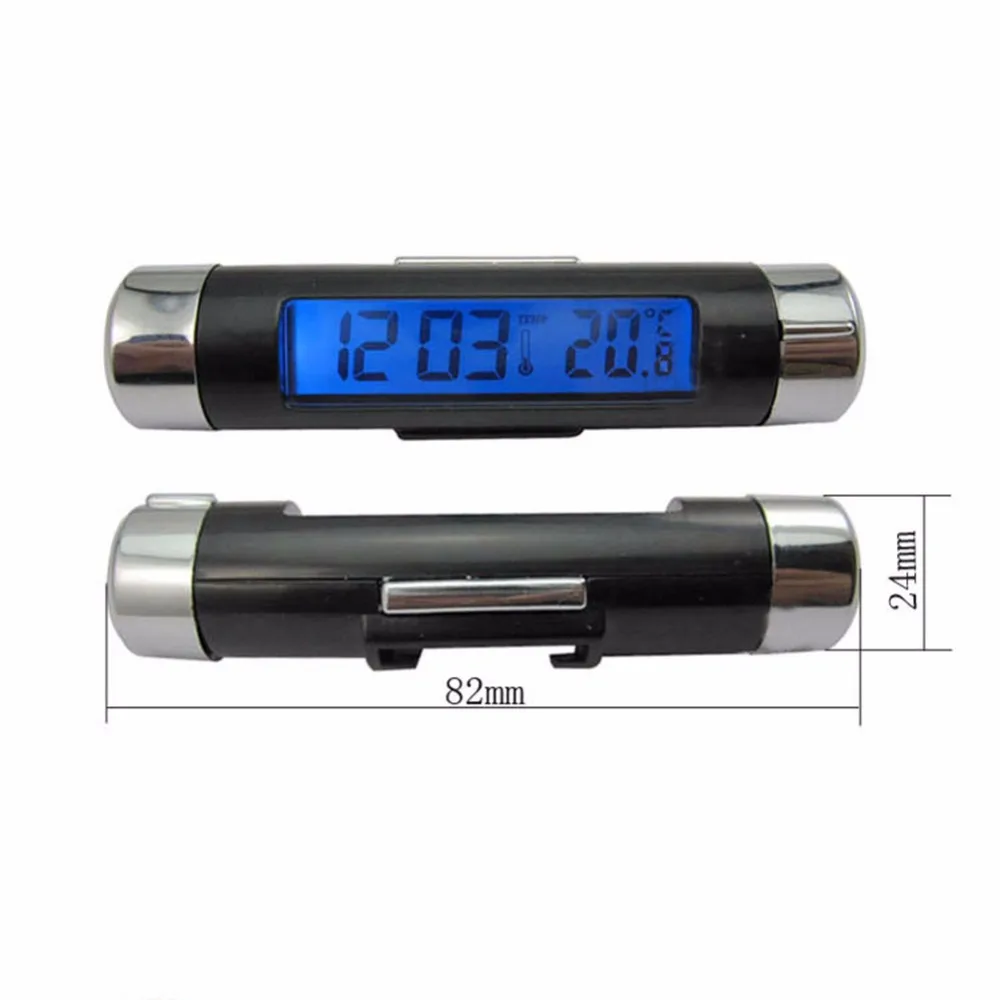 

Air Vent Outlet Car Clock Thermometer Blue Backlight Car Styling Auto Accessories Car Digital Time LCD Display Screen