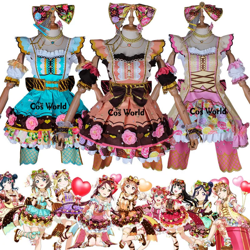 Takami Chika Cosplay Costume Uniform Top Skirt Tie CYaRon LoveLive Sunshine!