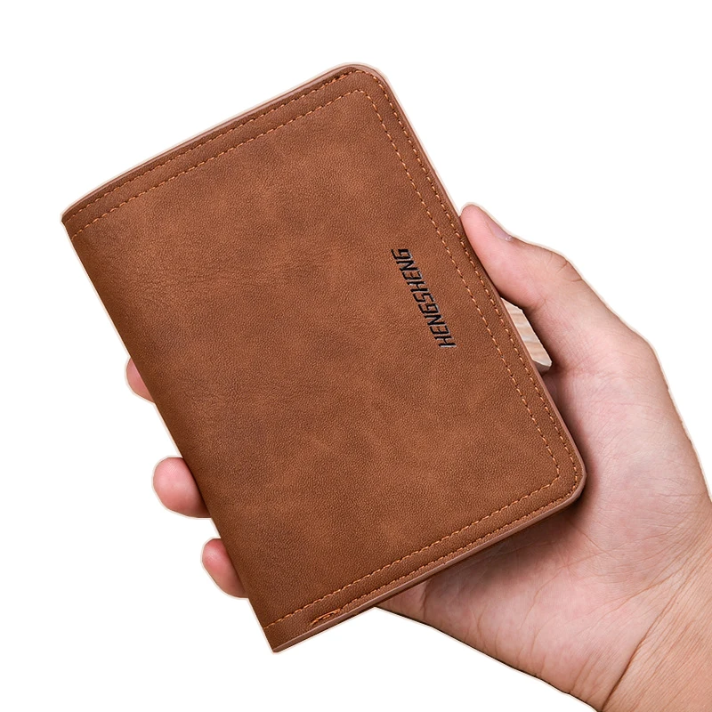 

2017 Brand Men Design Short Small Wallets Male Vintage PU Leather Coin Pocket Card Holder Wallet Purse Carteras