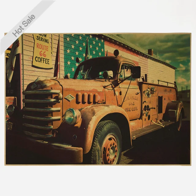 Vintage Dilapidated Old Truck Kraft Paper Poster Retro Bar Cafe Vintage Dilapidated Old Truck Kraft Paper Poster Retro Bar Cafe Living Room Home Decor Wall Art