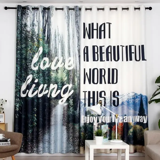 

Hot Creative 3D Curtain Snowy Mount Printing Blockout Polyester Photo Drapes Fabric For Room Bedroom Window Bedroom Balcony Bay