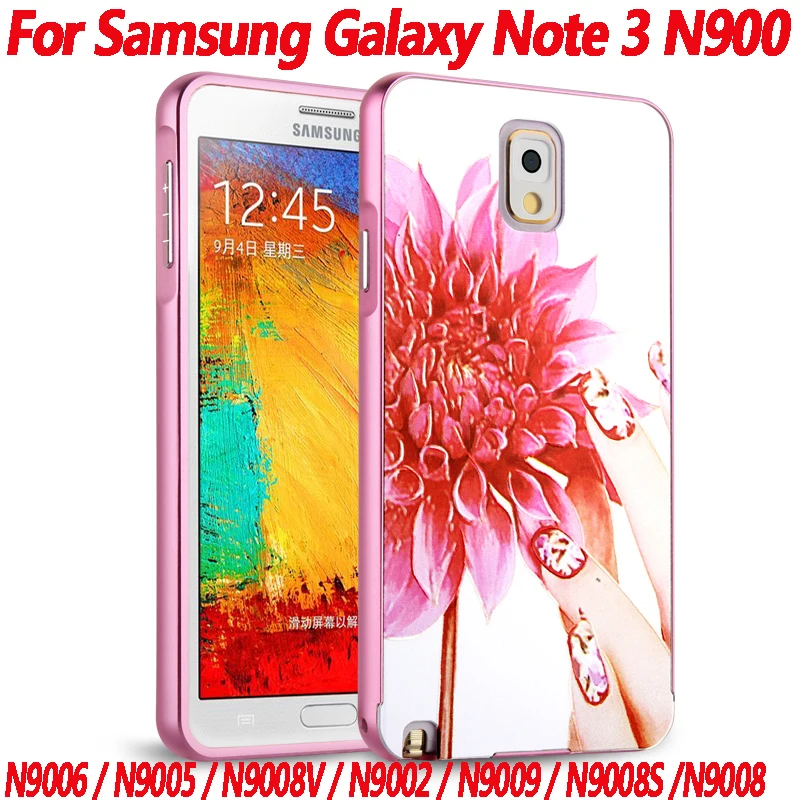 

For Samsung Galaxy Note 3 N900 Case Metal Aluminum Frame Mirror Acrylic Cover Case For Galaxy N9006 N9005 N9008 Phone protective