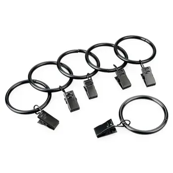 

Hot Sale 14pcs Decorative Drapery Curtain Clip Rings, 1.5 inch Interior Diameter (black)