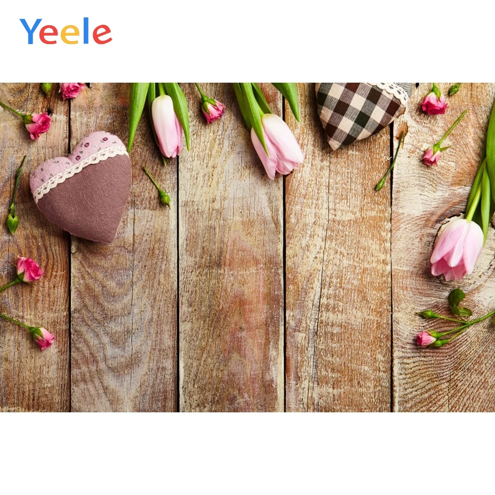 

Yeele Wooden Board Flowers Decoration Baby Newborn Photography Background Customized Photographic Backdrop For Photo Studio