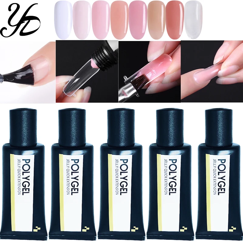 

Yiday 1x 30g Quick Extension Poly Gel UV Nail Polish Varnish 8 Color for Fast Builder False Camouflage Crystal Acrylic Nails Art