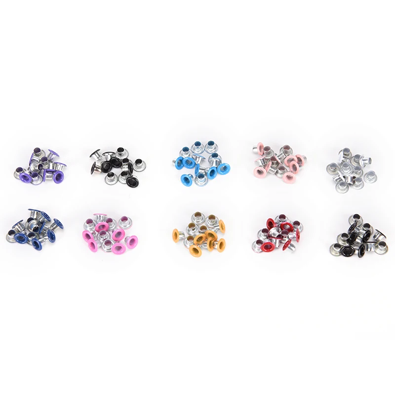 

100pcs Metal eyelets For embelishment Scrapbooking Stamping Card Making Round Mixed color Sewing Accessories Garment 3mm Hole