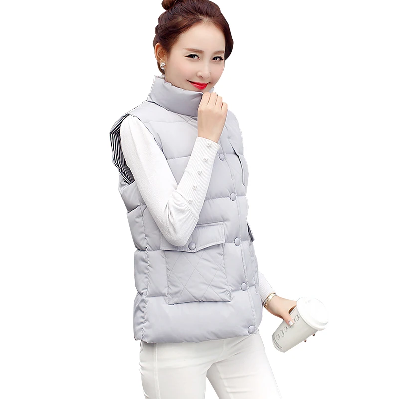 2019 New Plus Size Autumn Winter Coat Casual Waistcoat Female Sleeveless Cotton Vest Warm Jacket And Outerwear