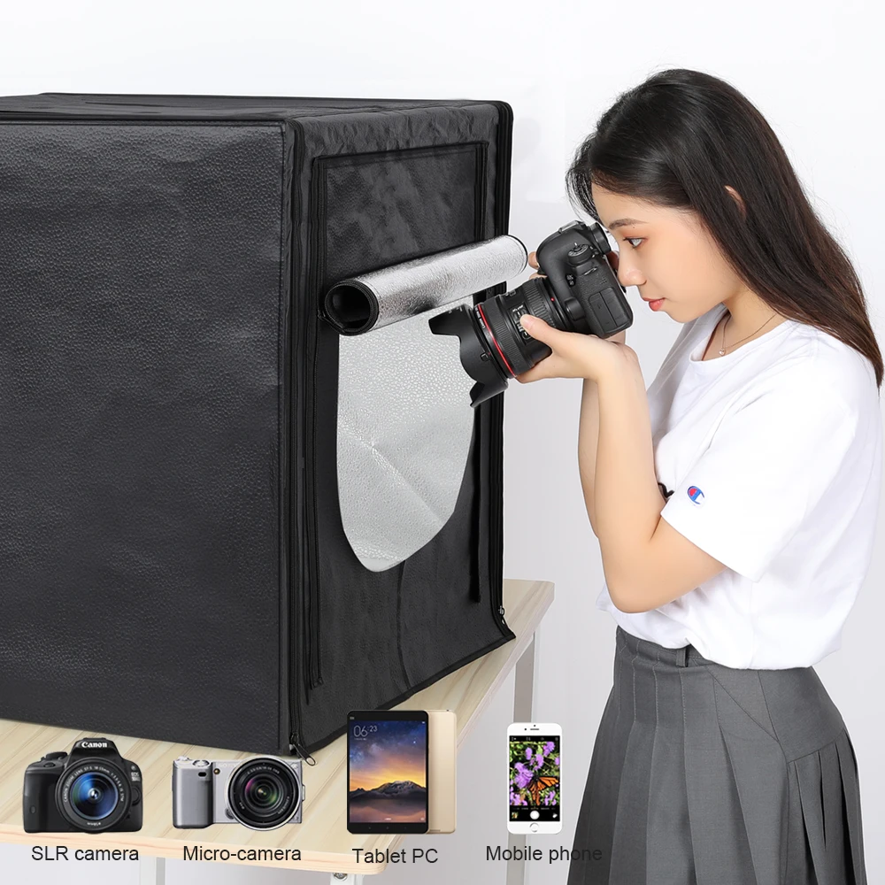 

Lightbox Photo Box Tabletop Shooting Folding Studio Photo Portable Tent 70cm/28'' Soft Box 160 LED Photography Light Kit Upgrade