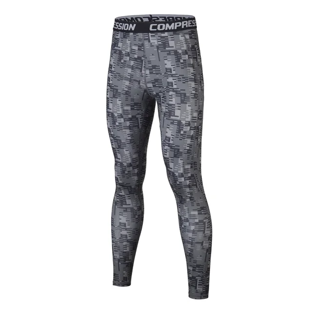 Men Running tights adult Camo Compression Pants Leggings Base Layer